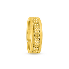 22K Gold Wedding Band Millgrain