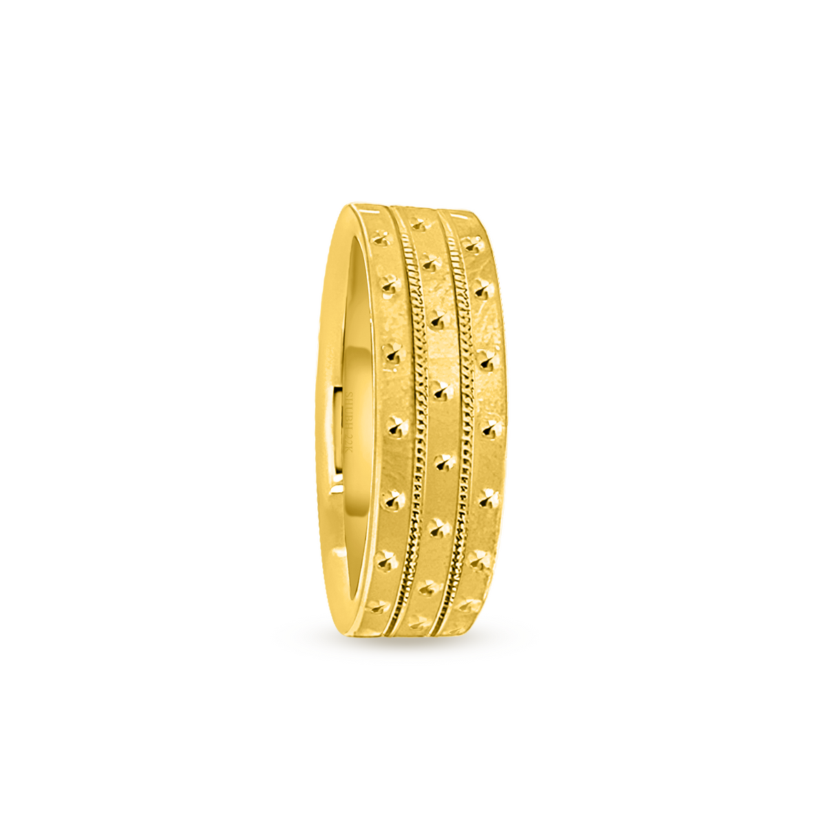 22K Gold Tri-Dot Band