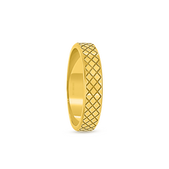 22K Gold X Design Wedding Band
