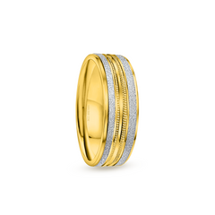 22K Gold StarDust Grain Wedding Band