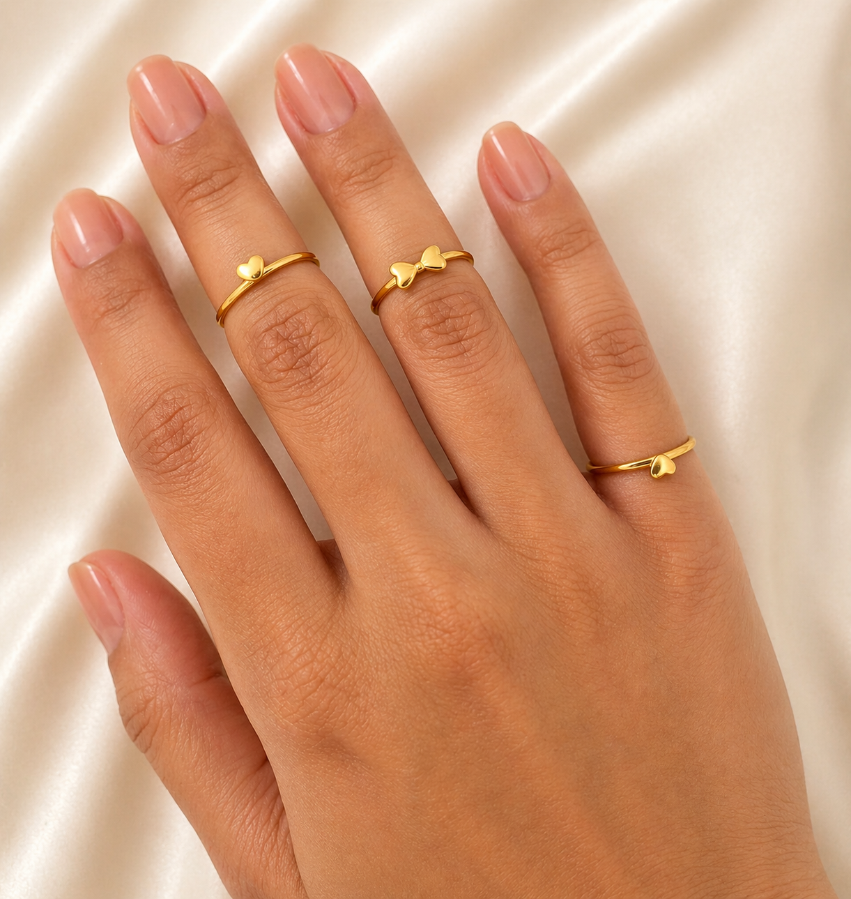 22K Gold 3 Layered Floral Ring
