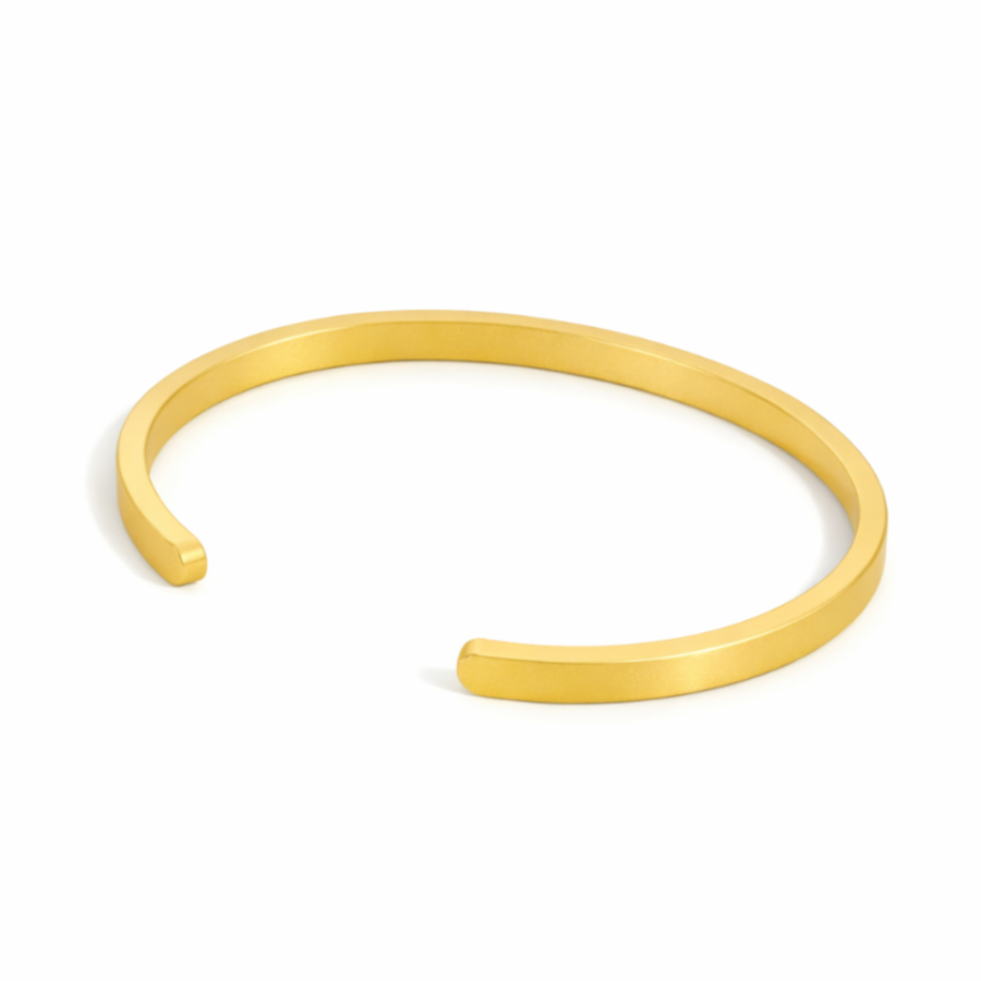 24K Pure Gold Wearable Bullion Cuff Matte Bangle