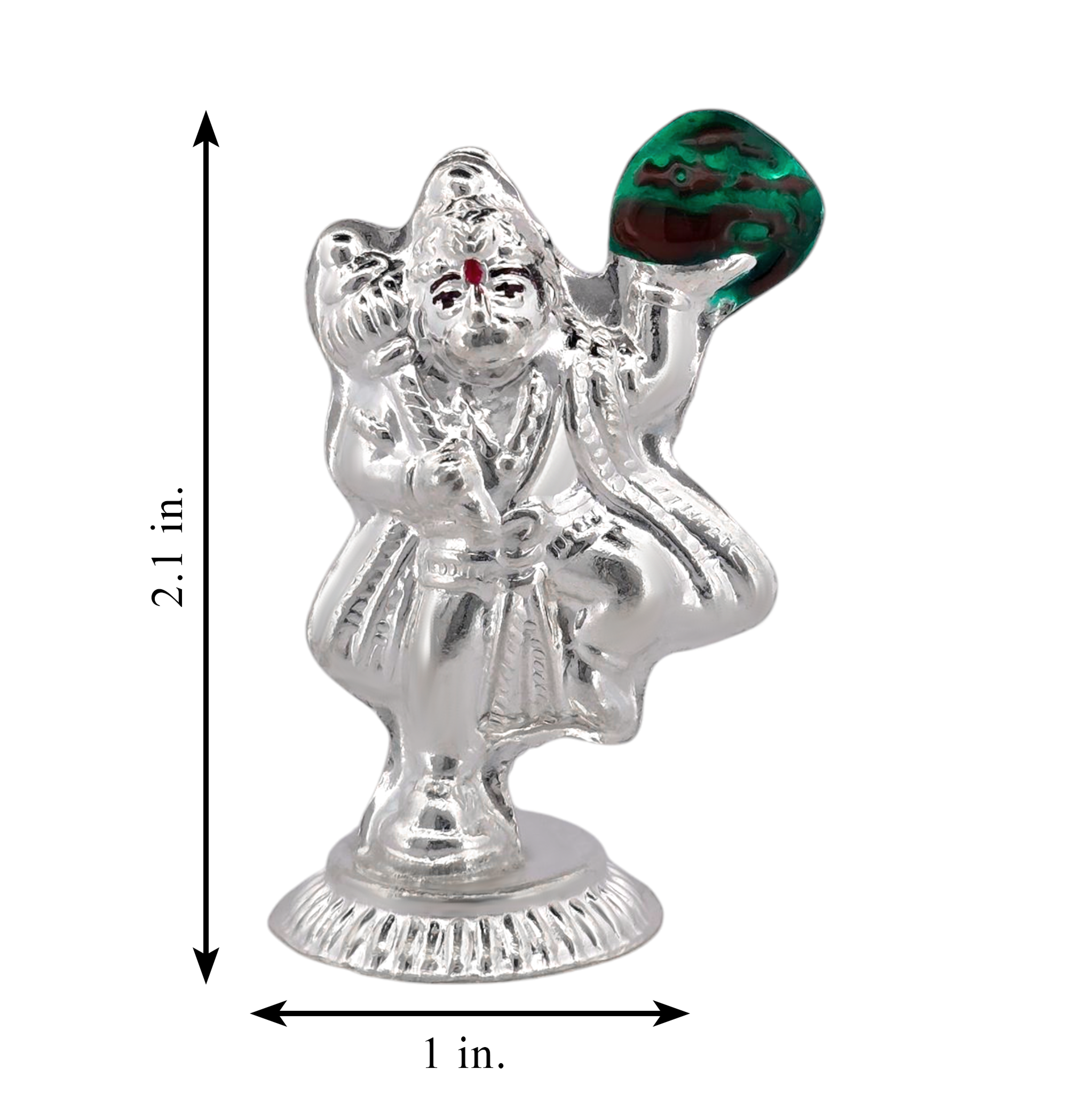 Silver Hanuman with Sanjeevani Mountain Idol