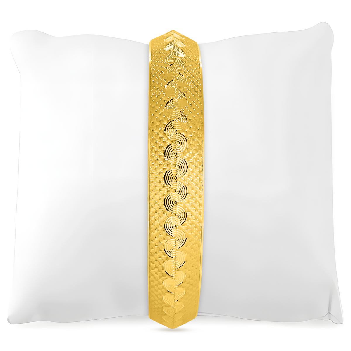 22K Gold Line Wave Kada