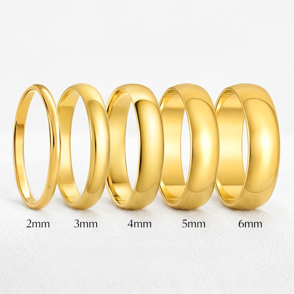 22K Gold Dome Wedding Band