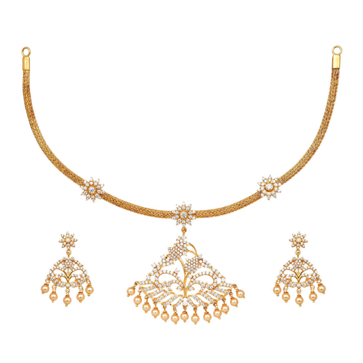 22K Gold Designer Necklace Set