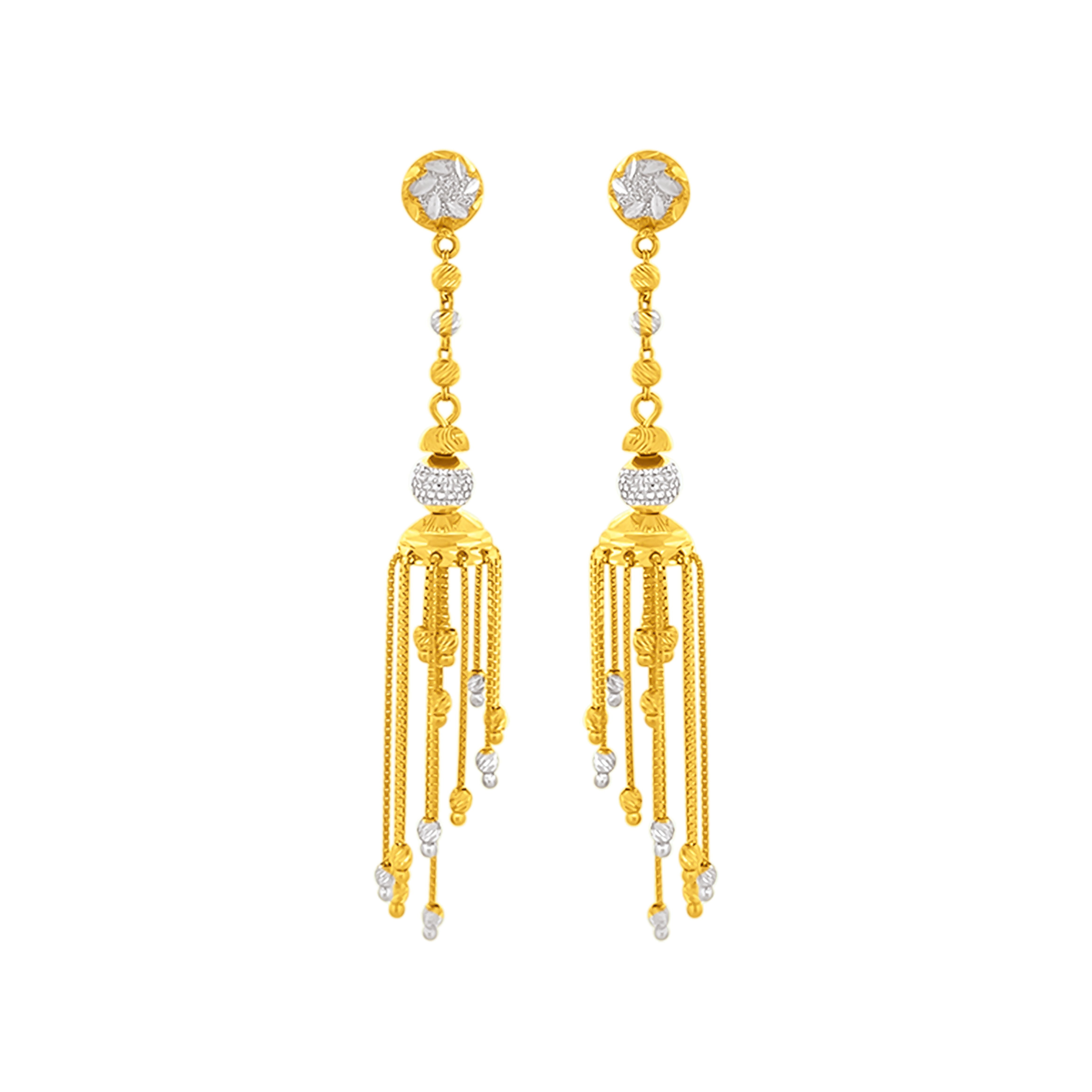 22K Gold Tassel Drop Jhumkas