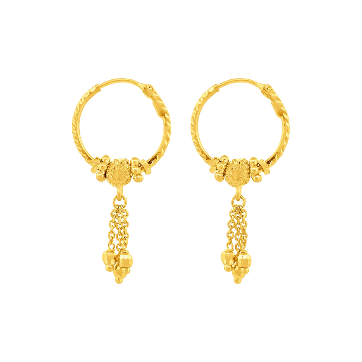 22K Gold Bali Earrings