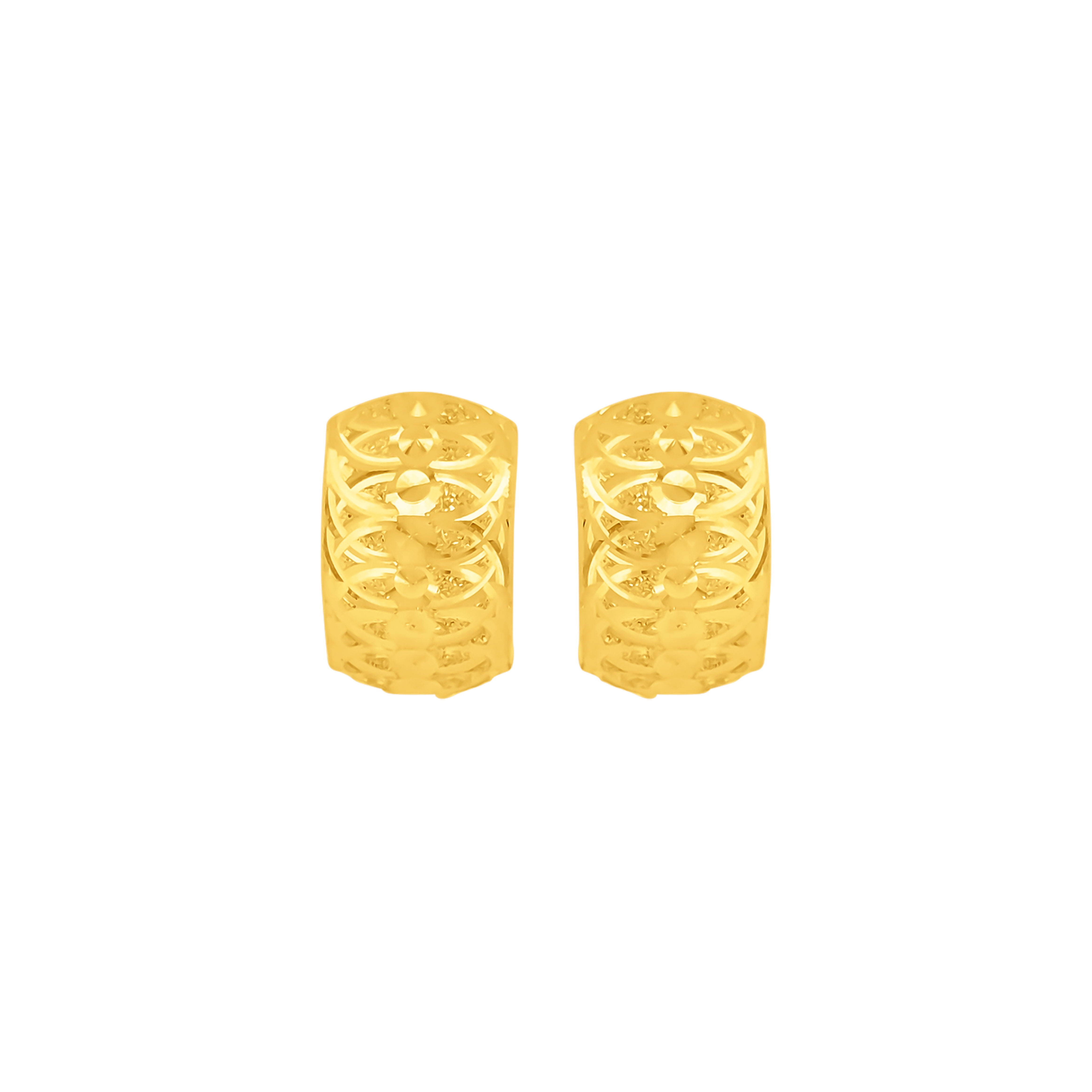 22K Gold Floral Clip-On Earrings