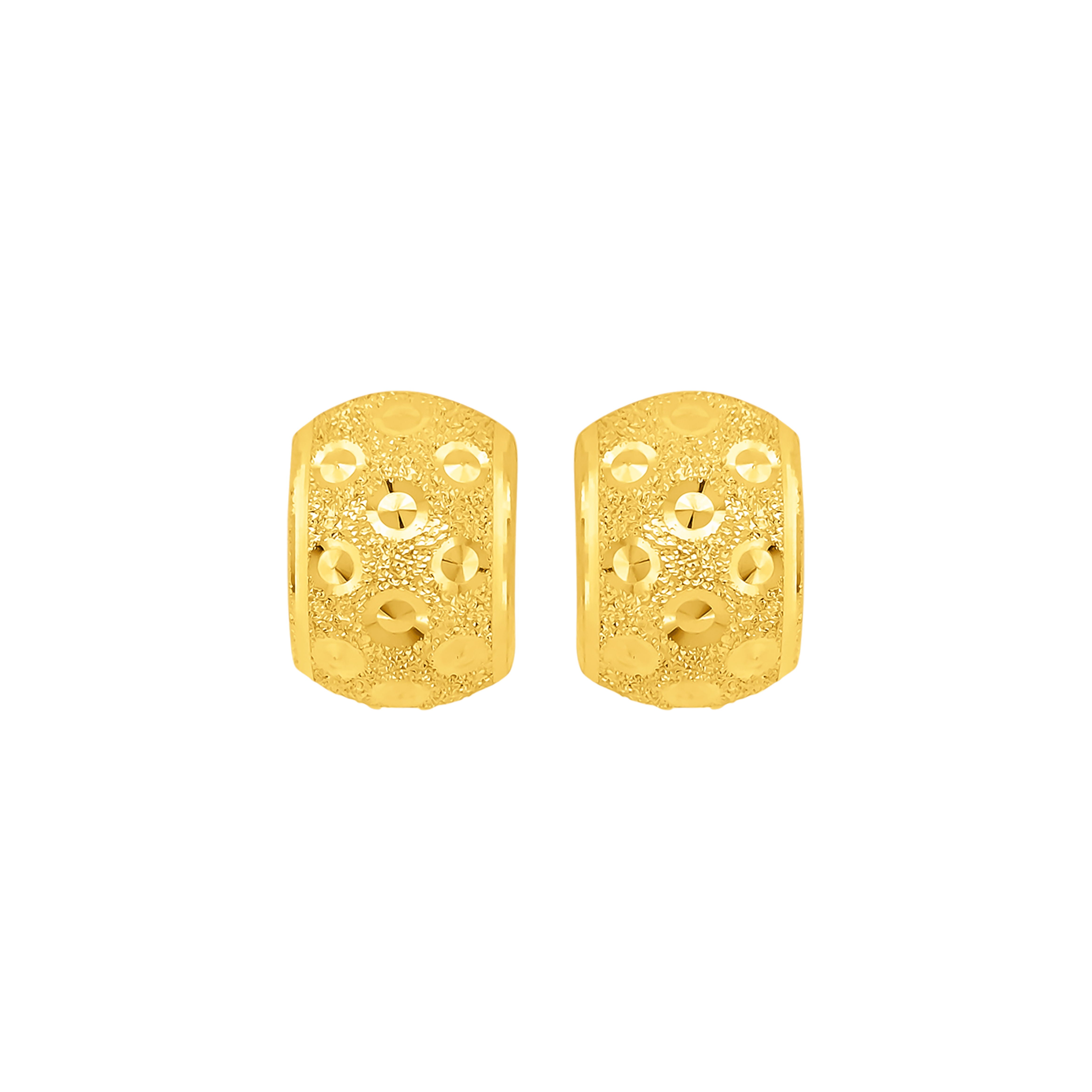 22K Gold Stardust Hoop Clip-On Earrings
