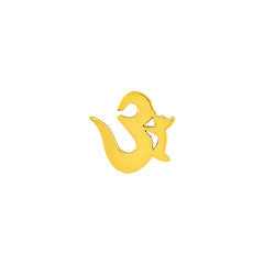 22K Gold Divine Gold Om Earring