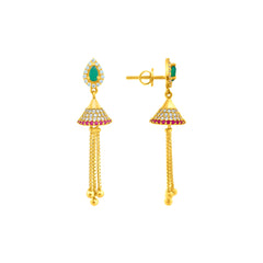 22K Gold Dangling Jhumkas