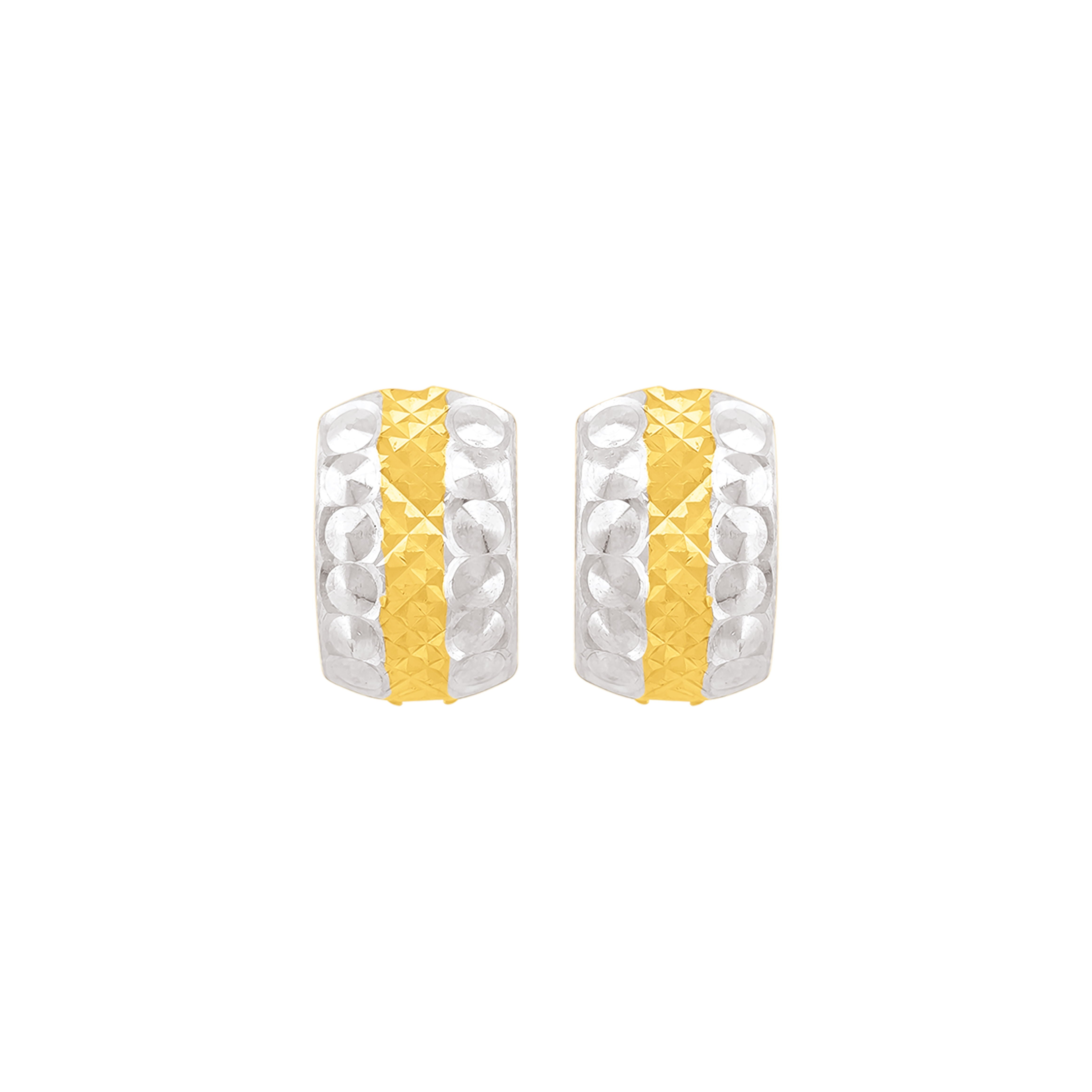 22K Gold  Duo-Tone Clip-On Earrings