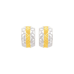 22K Gold  Duo-Tone Clip-On Earrings