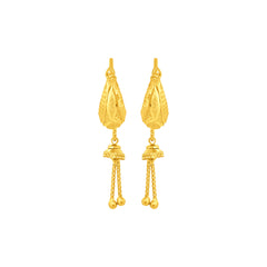22K Gold Hanging Chain Charms Earrings