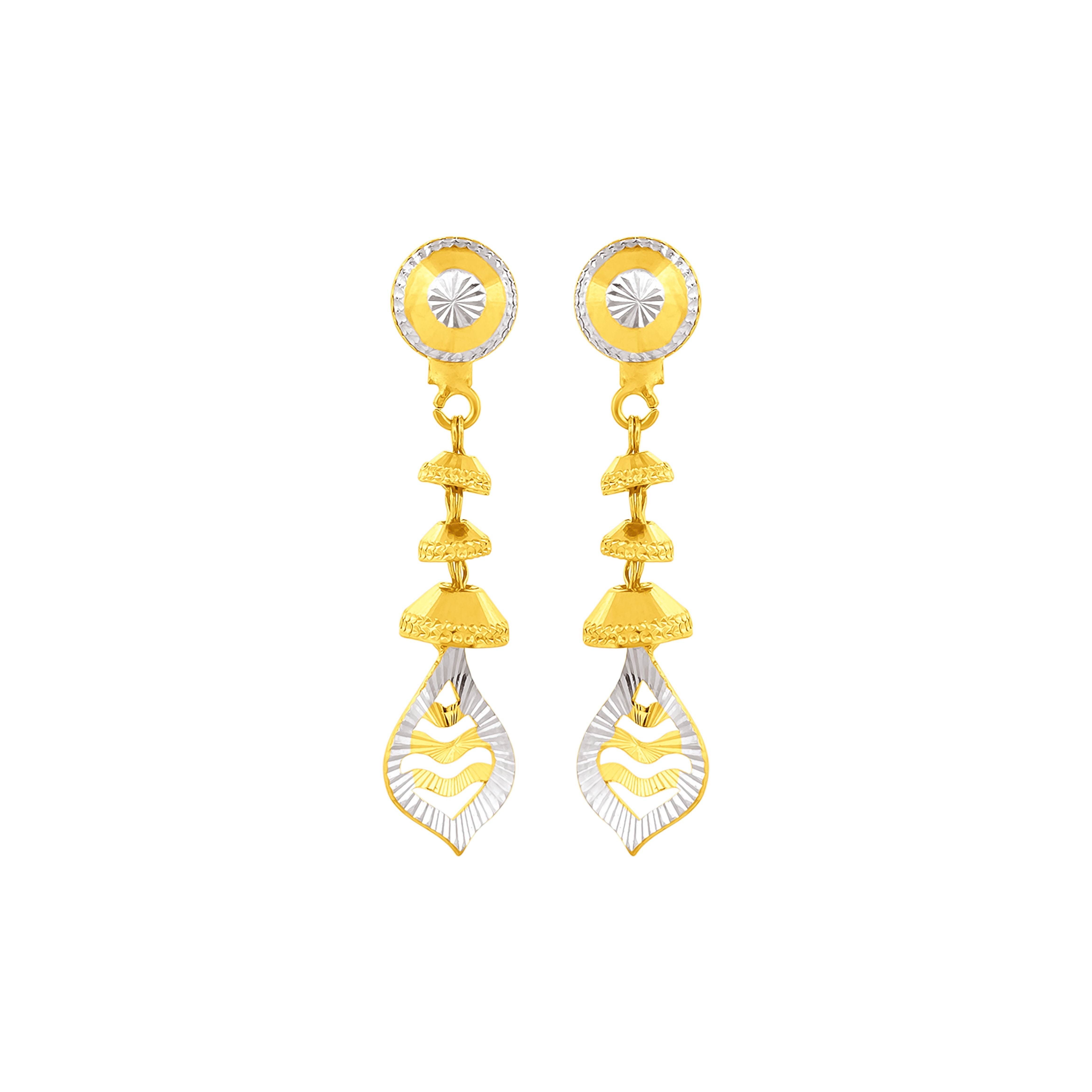 22K Gold Dual-Tone Accents Earrings