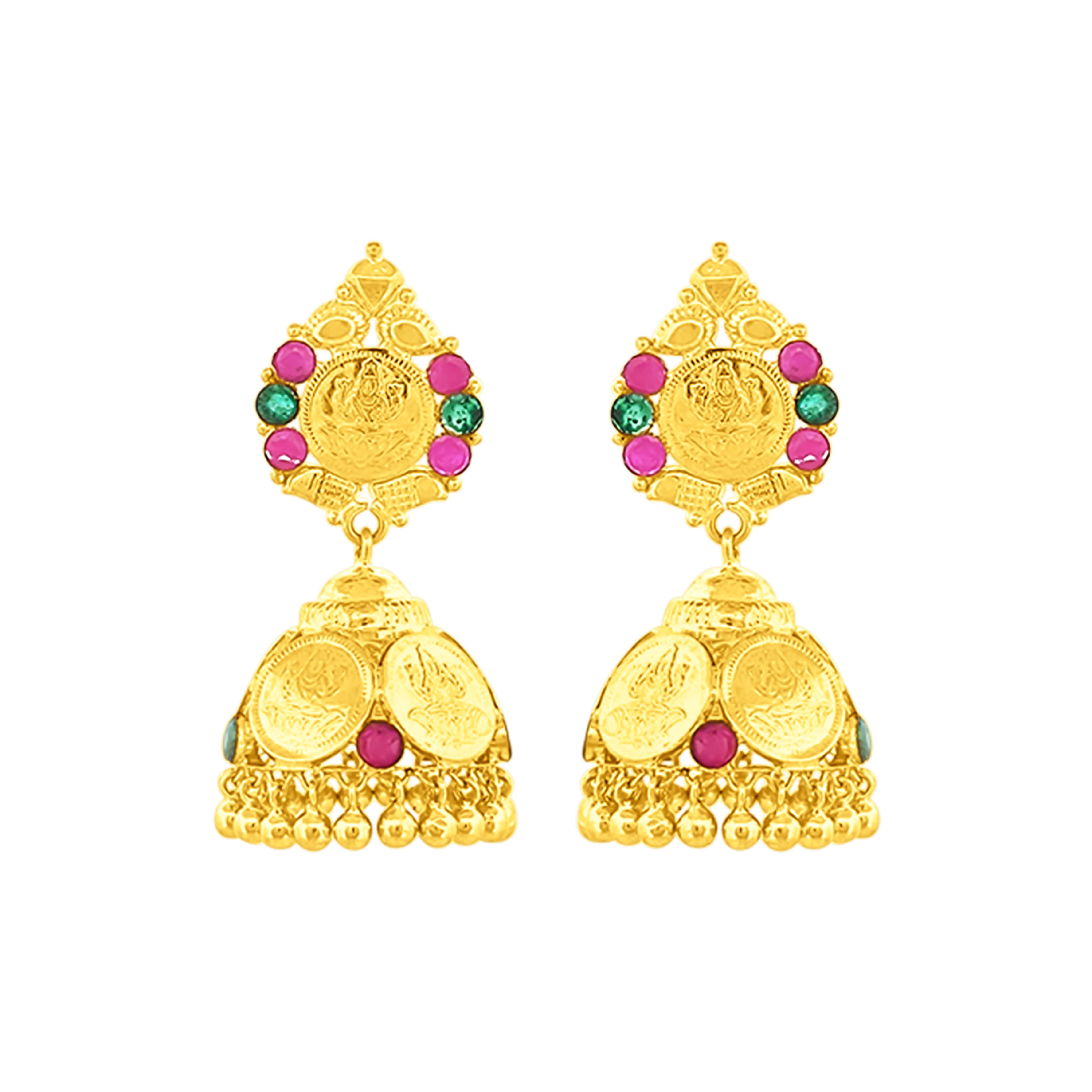22K Gold Laxmi Jhumkas