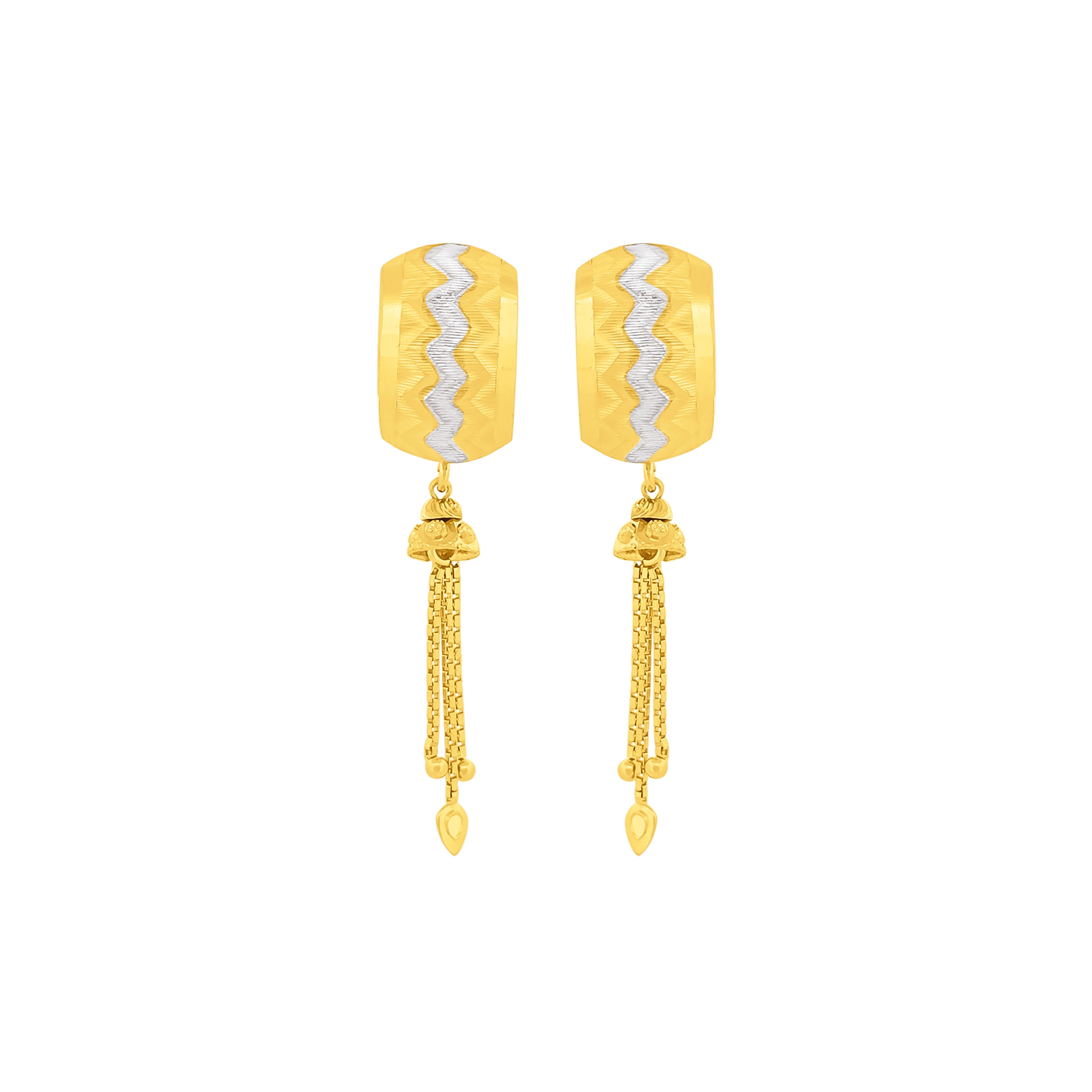 22K Gold Dangle Clip-On Earrings