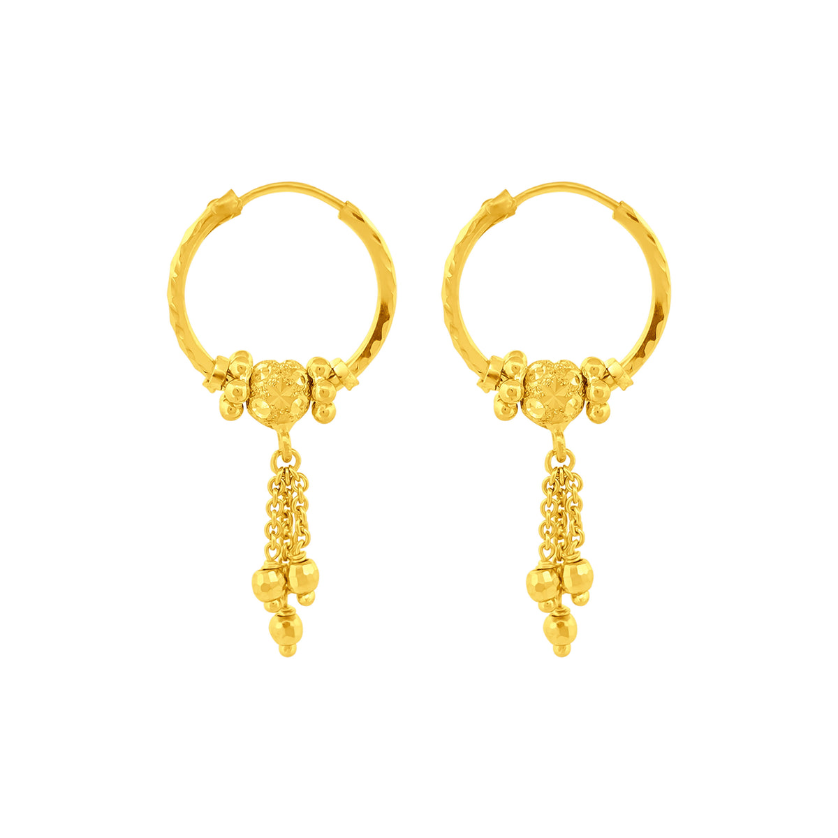 22K Gold Bali Earrings