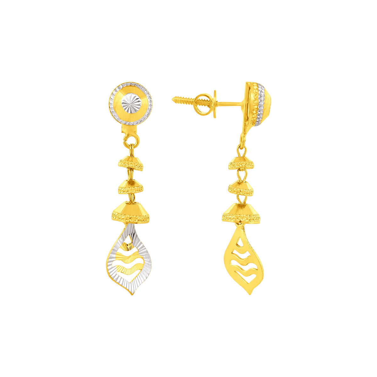 22K Gold Dual-Tone Accents Earrings