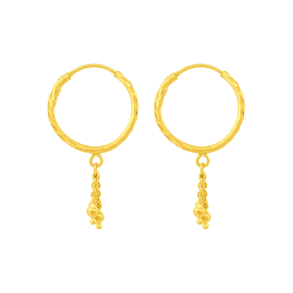 22K Gold Minimalist Bali Earrings