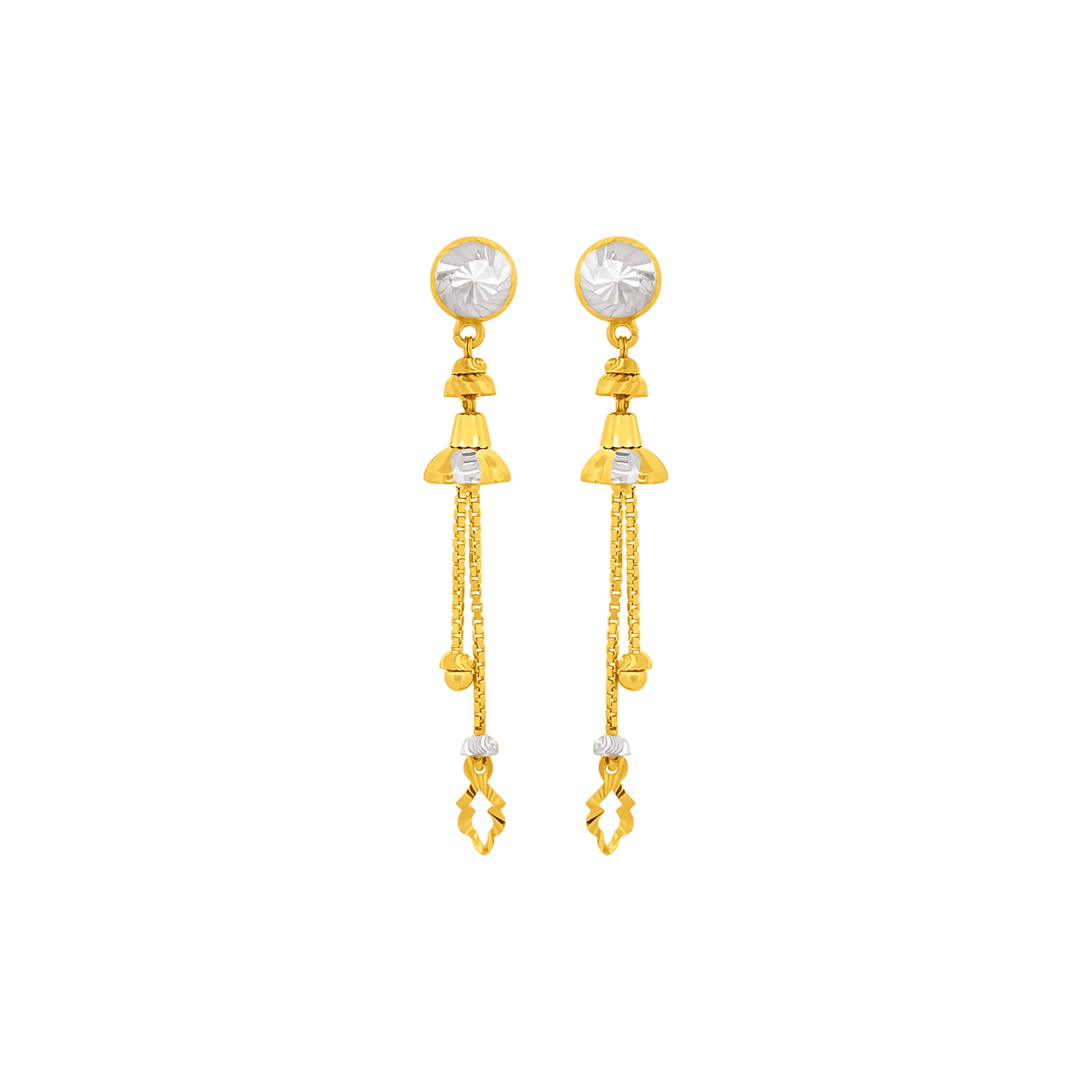 22K Gold Chic Two-Tone Earrings