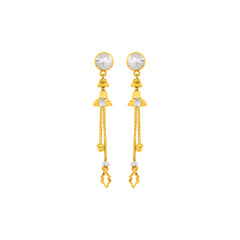 22K Gold Chic Two-Tone Earrings