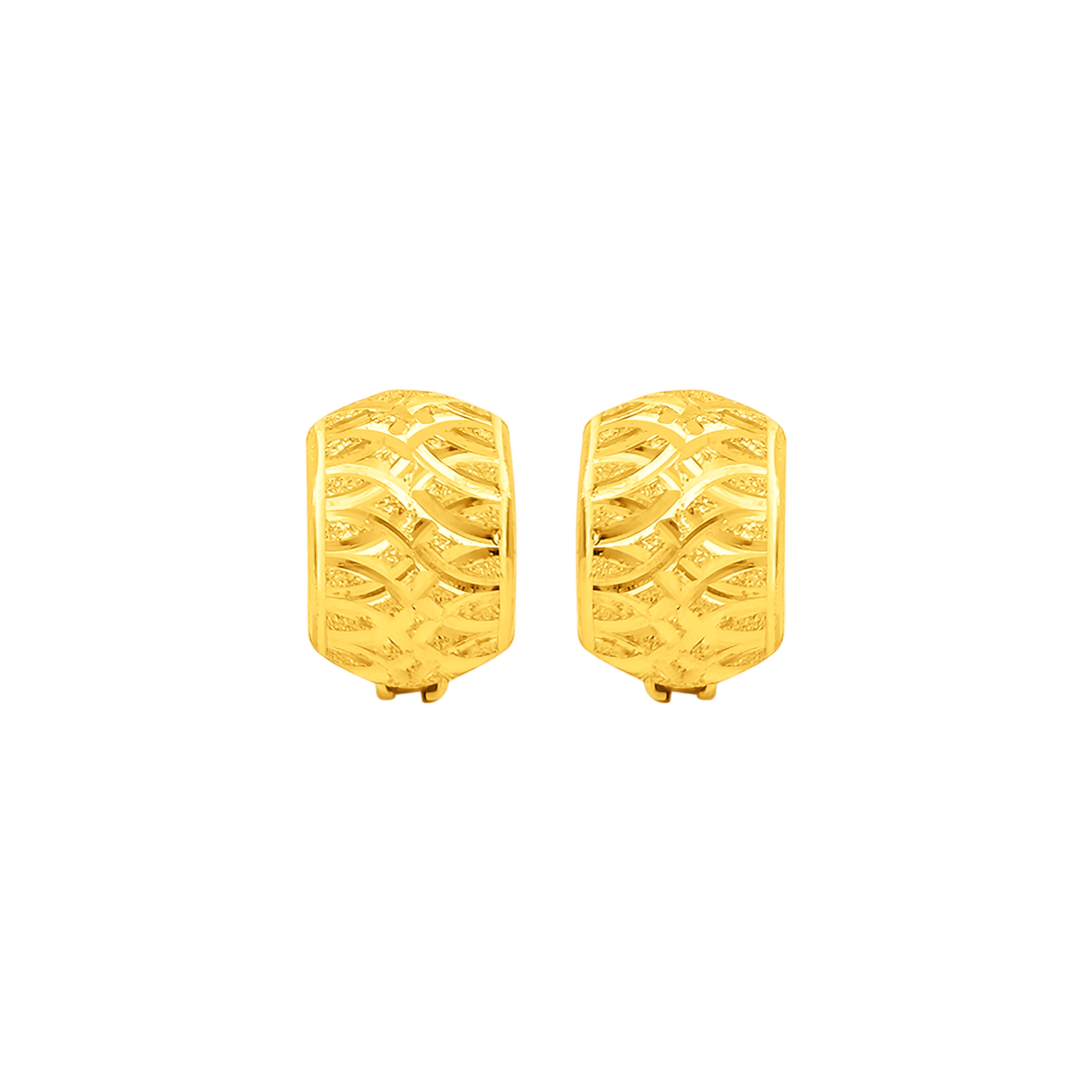22K Gold Elegant Textured Clip-On Earrings