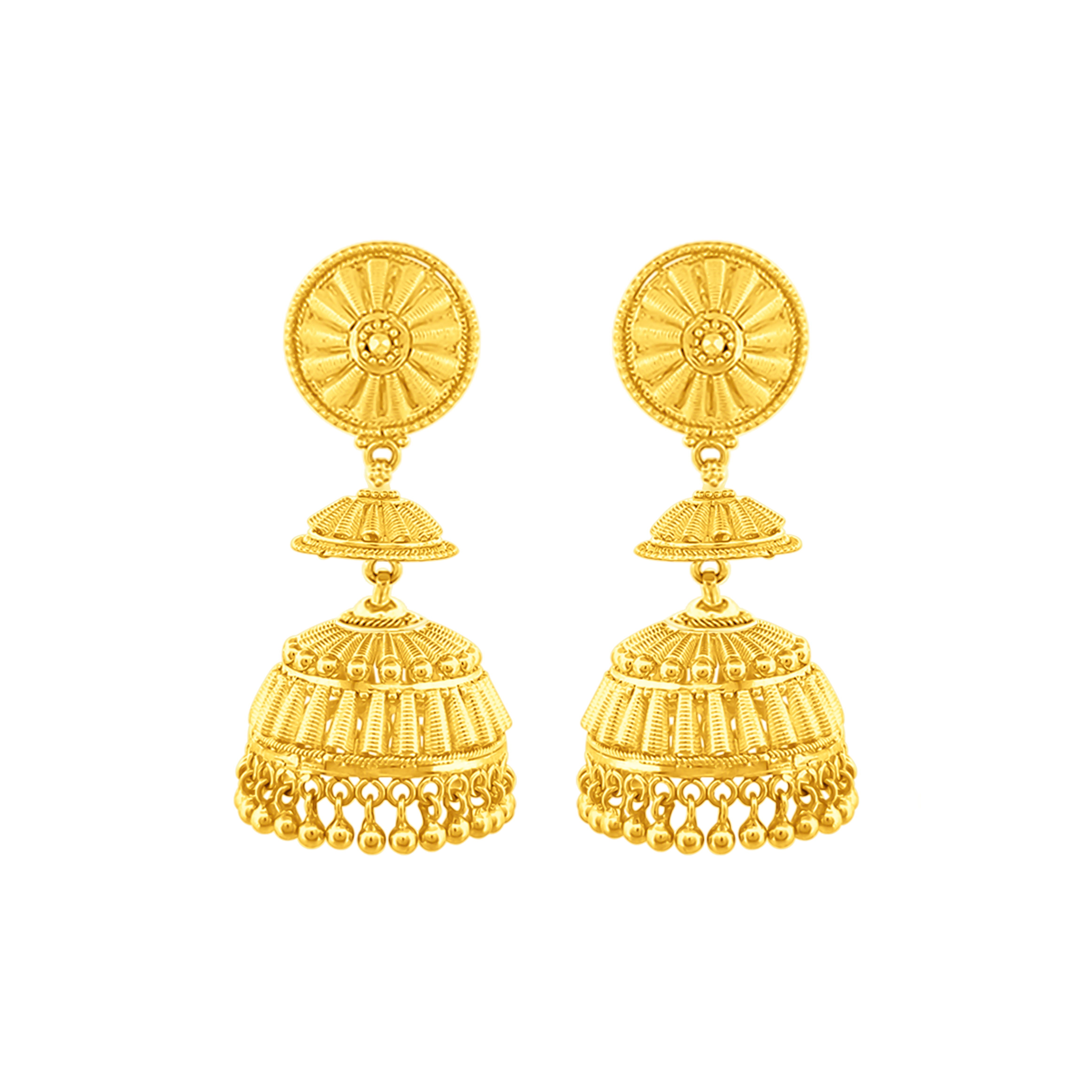 22K Gold Exquisite Jhumkas