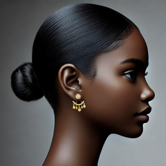 22K Gold Modern Double Earrings