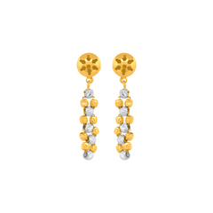 22K Gold Two-Tone Beaded Necklace & Earrings Set